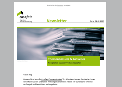 News­let­ter Cas­a­fair Schweiz