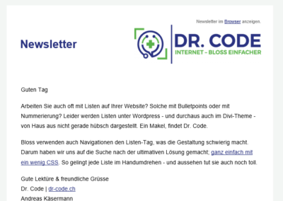 Newsletter Dr. Code